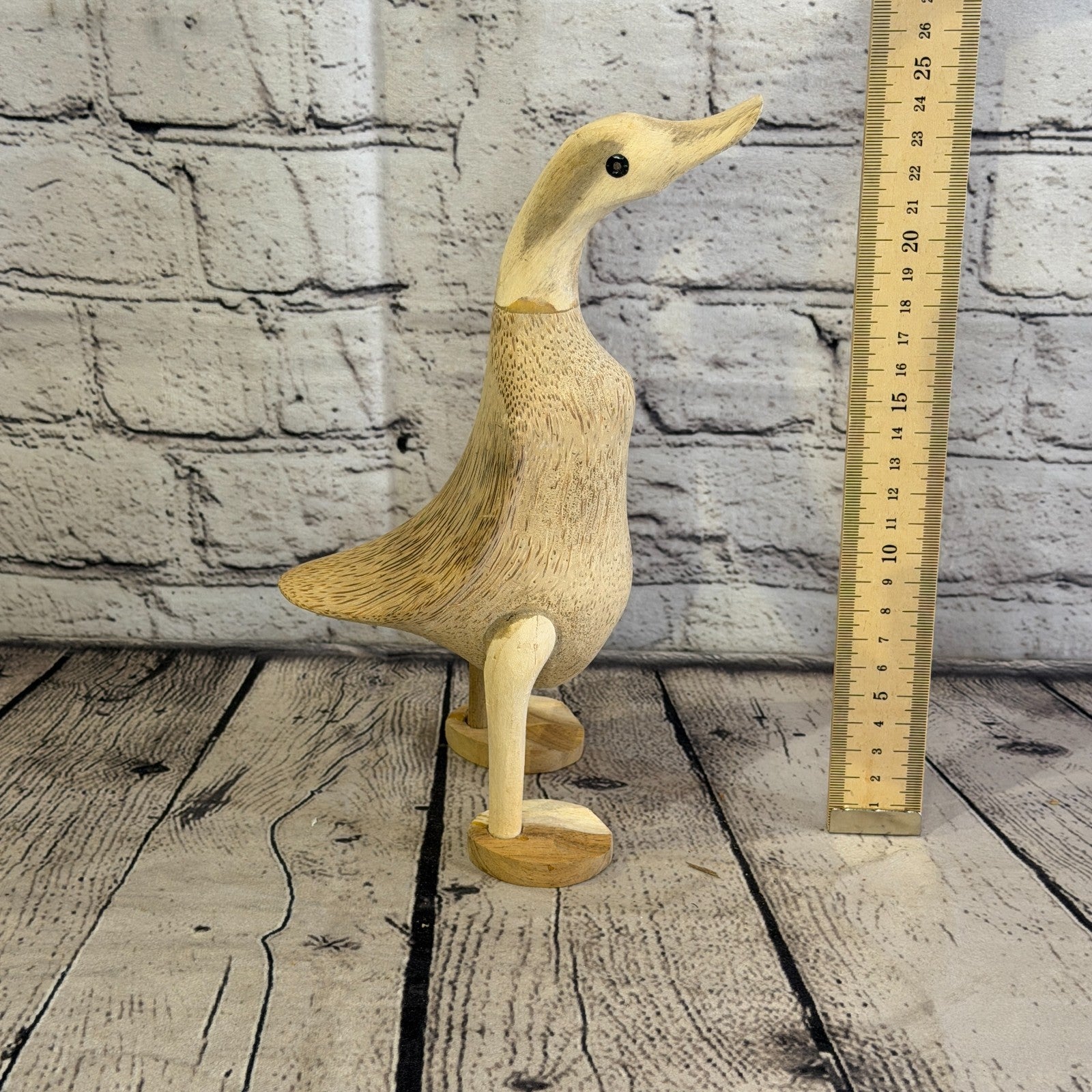 Looking Forward 25cm Tall Wooden Smooth Duckling Baby Duck Bamboo Root Fairtrade6