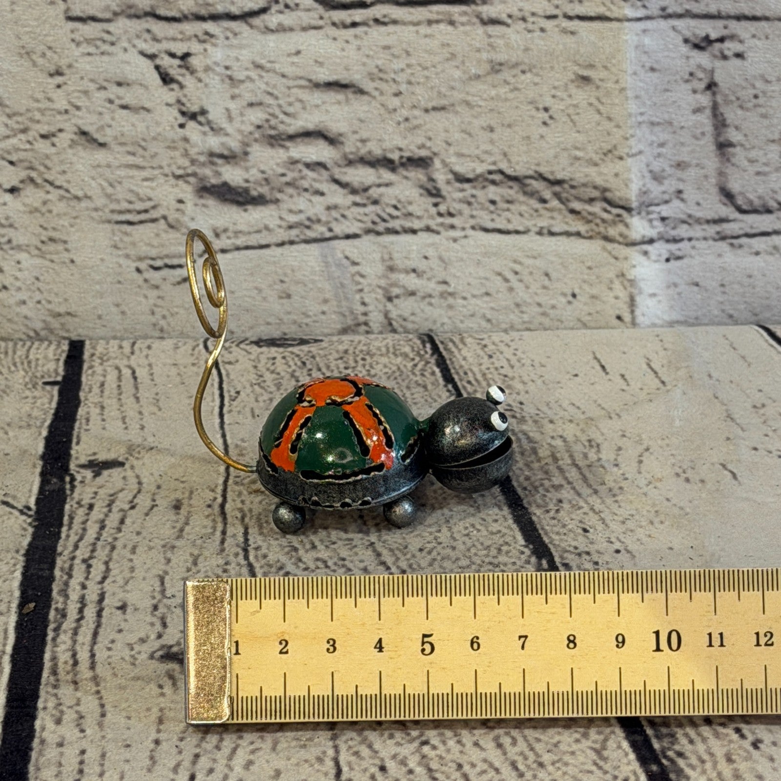 7cm x 7cm Colourful Grey Tortoise Turtle Metal Tin Standing Ornament Statue6