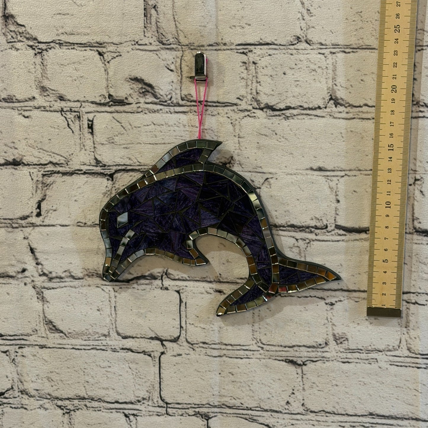 Purple Dolphin Fish Mosaic Tile Wall Mirror 20cm x 20cm Handmade New4