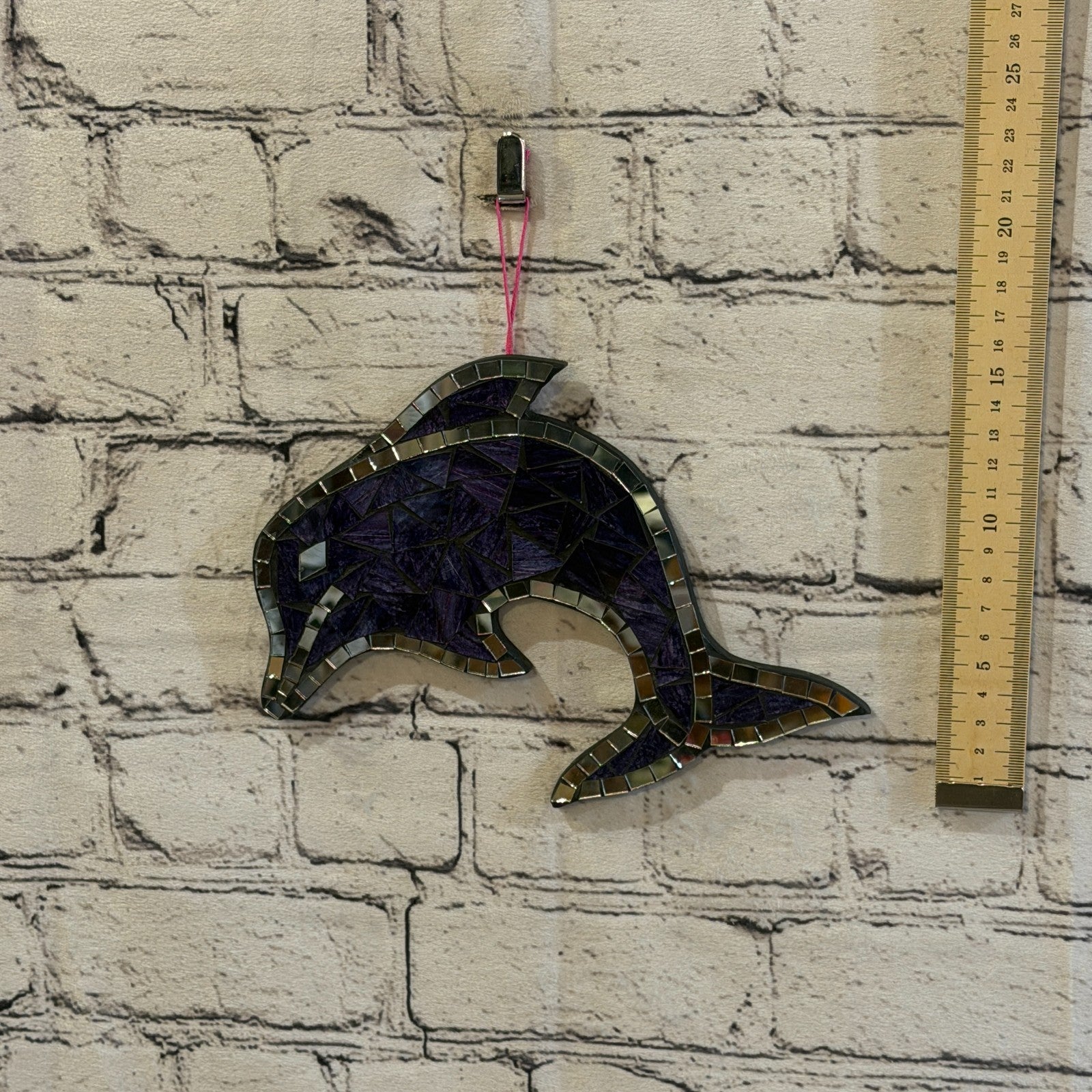 Purple Dolphin Fish Mosaic Tile Wall Mirror 20cm x 20cm Handmade New4