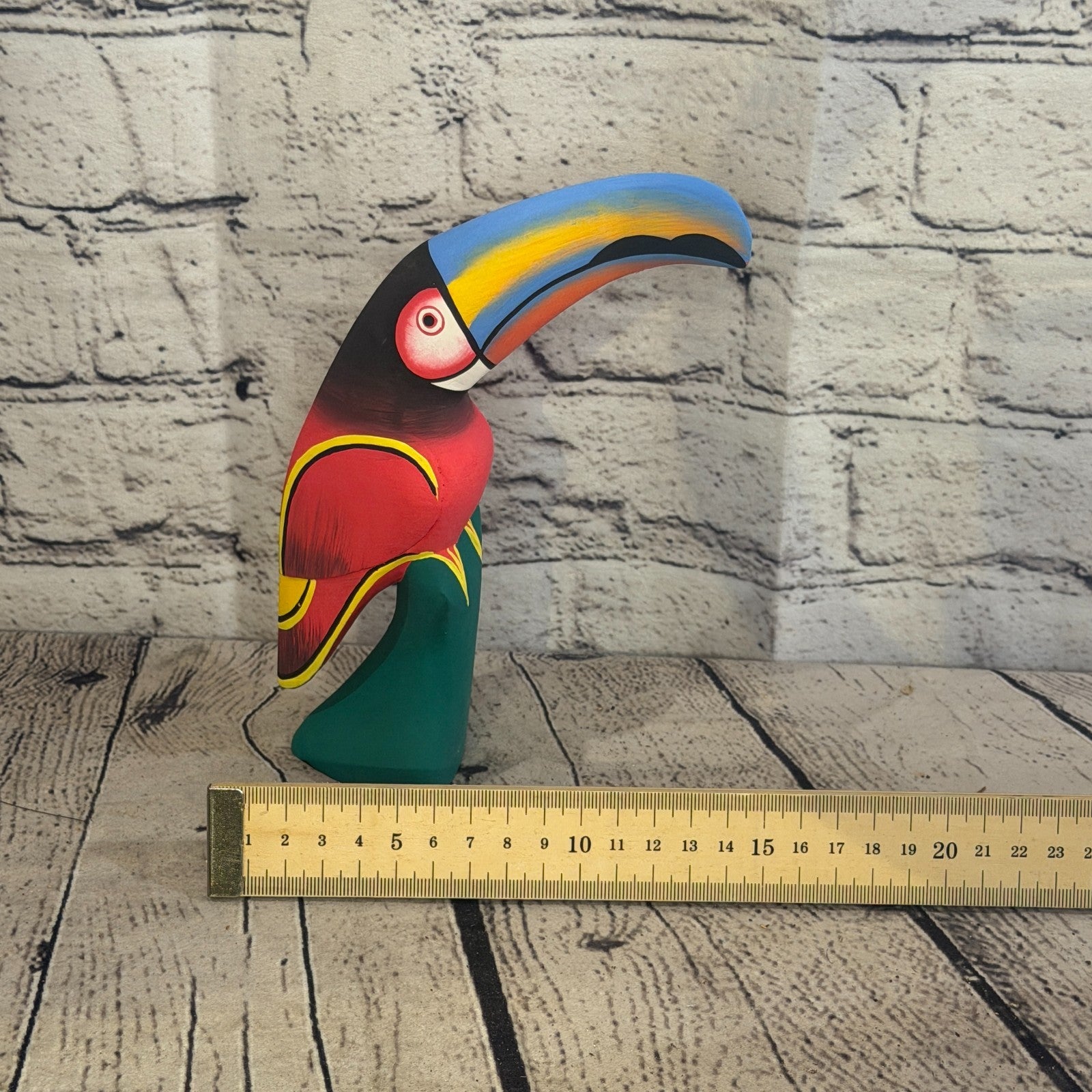 15cm Dark Red Toucan Bird Ornament Statue Fair Trade Hand Made Carved Wood7