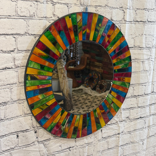 Rainbow Line Black Mosaic Tile Wall Mirror 50cm x 50cm 20 Inches Handmade0