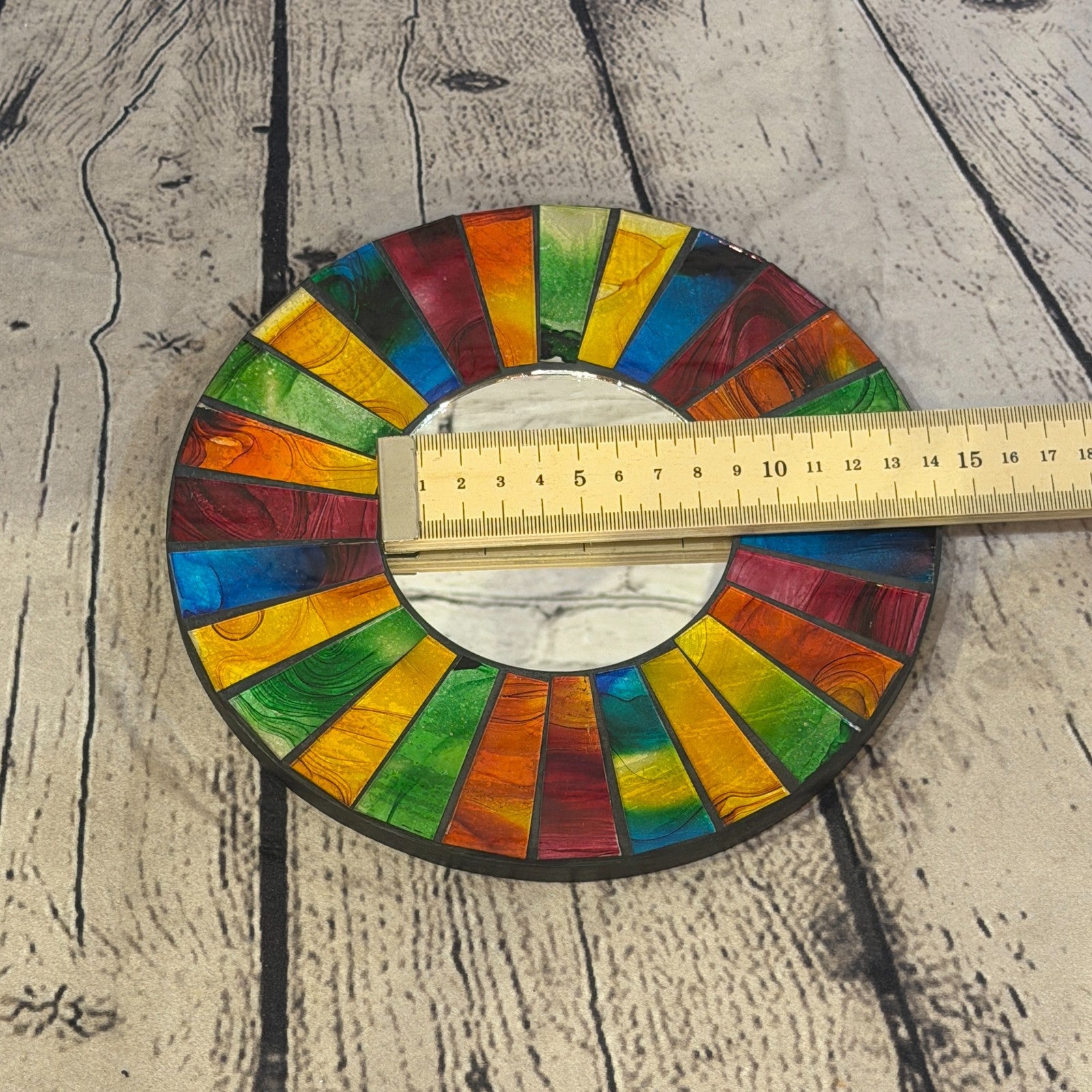 Rainbow Line Black Mosaic Tile Wall Mirror 20cm x 20cm 8 Inches Handmade5