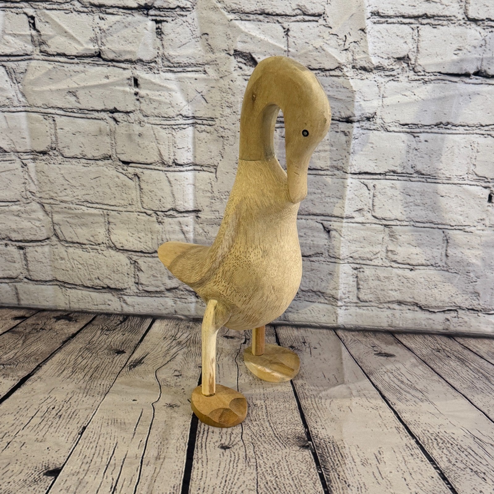 Swan Neck 40cm Tall Wooden Smooth Duckling Baby Duck Bamboo Root Fairtrade2