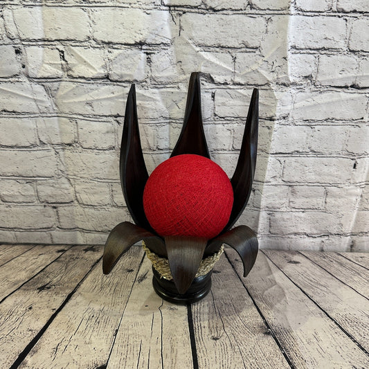 Red Dark Brown Natural 35cm Tall Leaf Lamp Twist LED UK Mains Plug Design 30