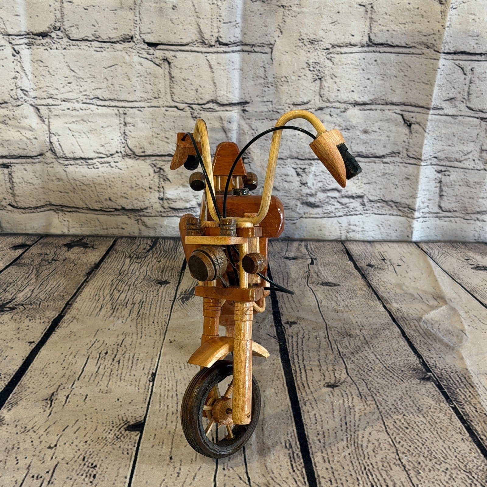 35cm Large Light Wood Motorbike Motorcycle Model Wooden Ornament Decorative Bike3