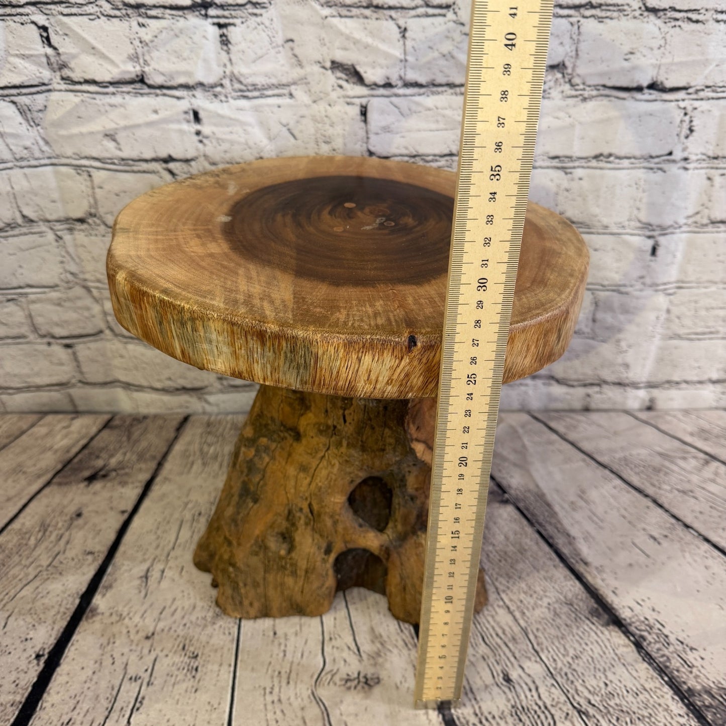 30cm x 25cm Wooden Coffee Root Sculpture Garden Teak Root Ornament Carved No 44