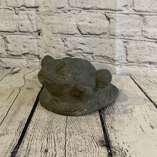 Standing Pond Frog Stone Garden 15cm x 10cm Ornament Indoor Statue Hindu0