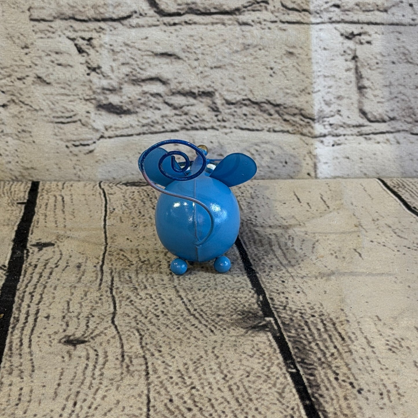 10cm x 8cm Small Colourful Blue Mouse Rat Metal Tin Standing Ornament Statue4