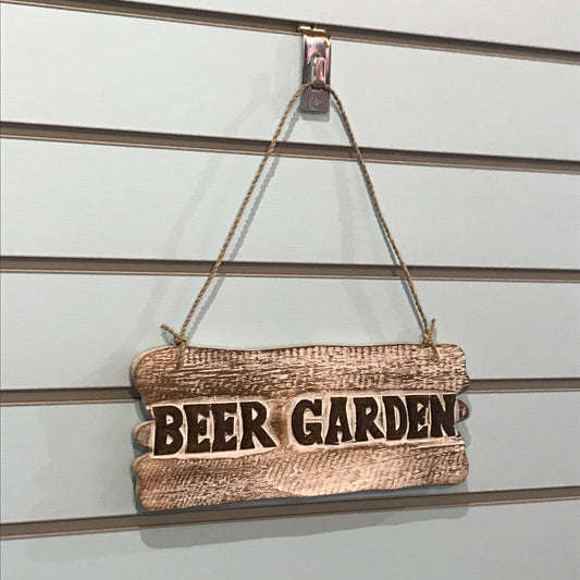 Beer Garden Word Sign Plaque Outdoor Garden Shed Den Bar Shop 30cm x 12cm0