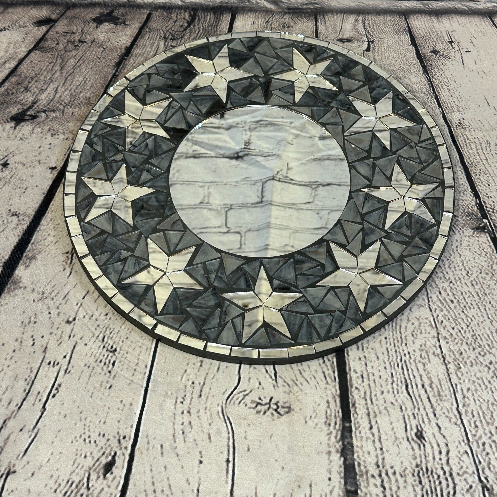 Black Star Mosaic Tile Wall Mirror 30cm x 30cm 12 Inches Handmade New0