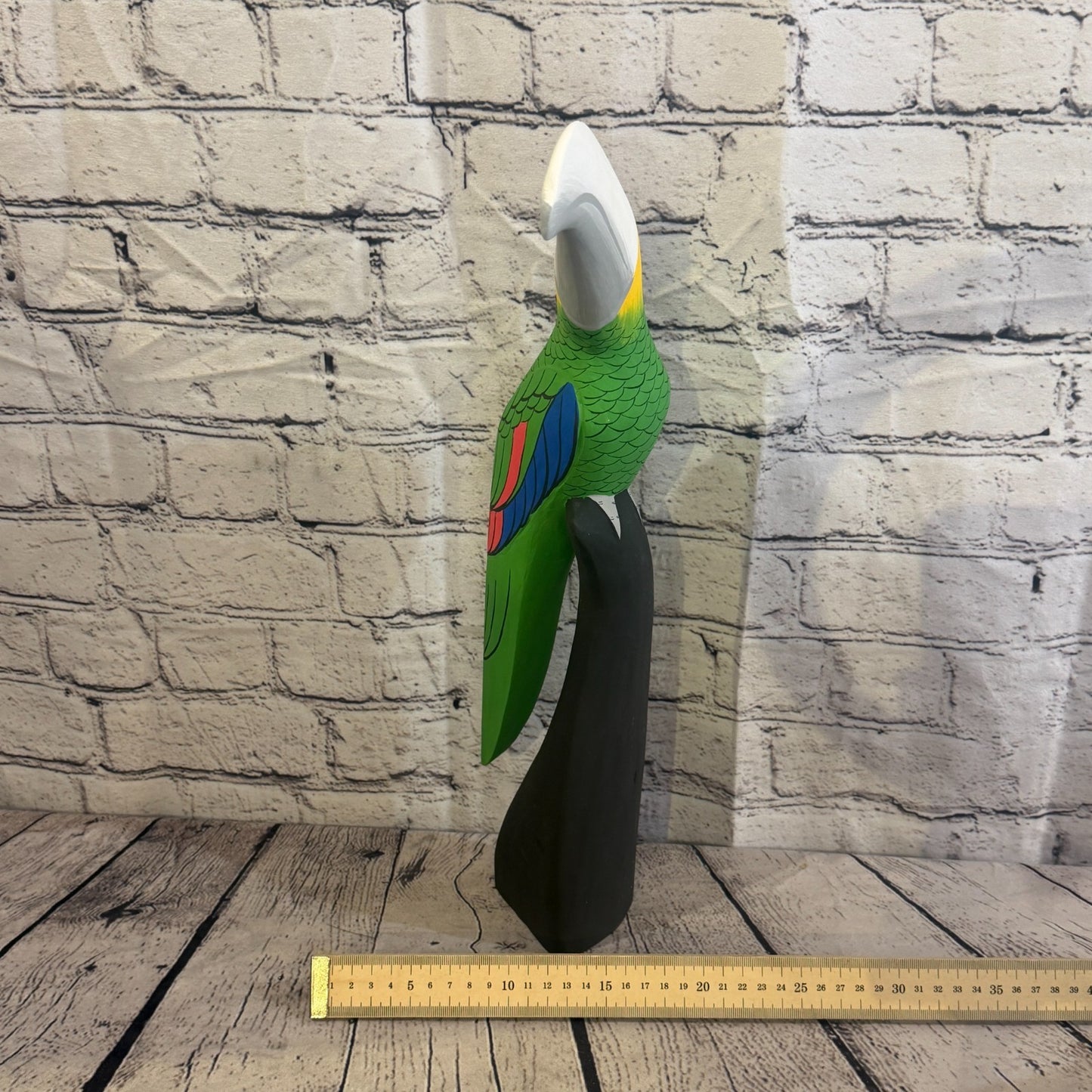40cm Bright Green Toucan Bird Ornament Statue Fair Trade Hand Made Carved Wood8