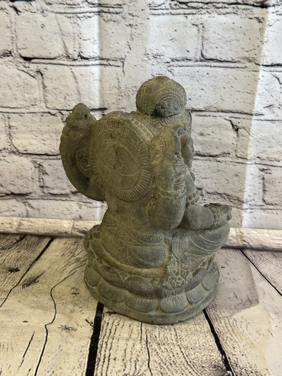 Small Ganahsa Stone Garden 20cm x 15cm Ornament Outdoor Indoor Statue Hindu5
