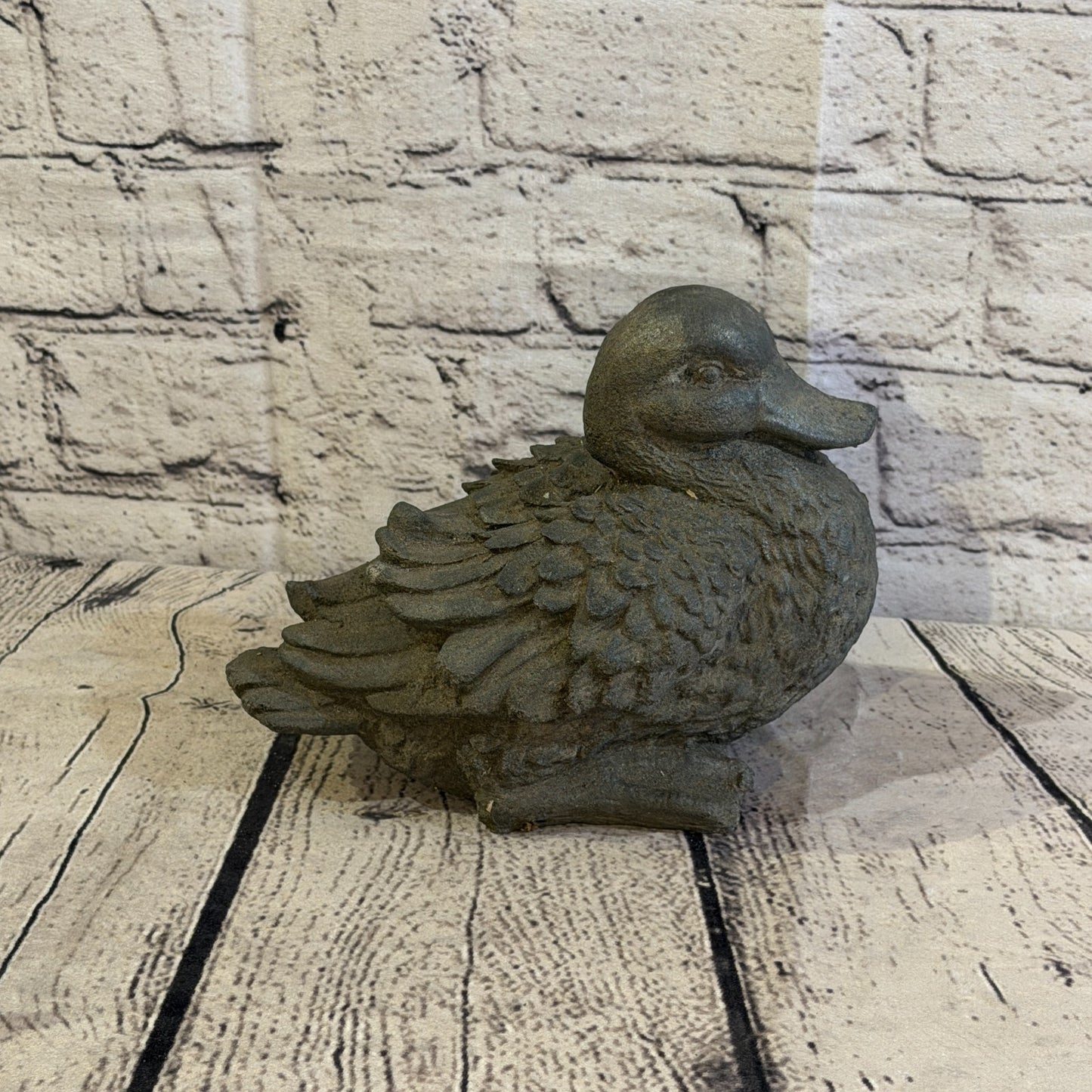 Standing Pond Duck Stone Garden 15cm x 15cm Ornament Indoor Statue Hindu3