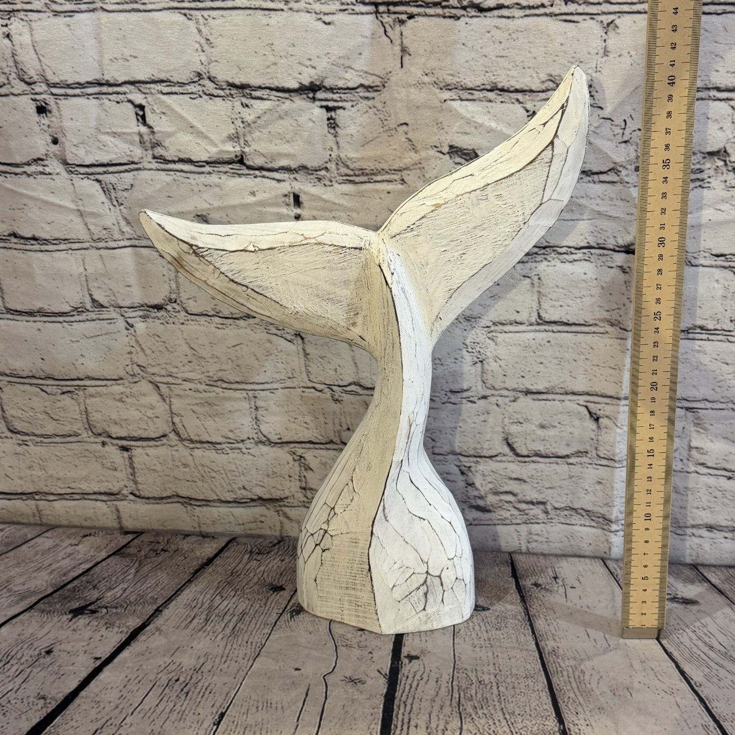 40cm x 40cm Whale Tail White Fish Wood Coastal Ocean Bathroom Decoration5