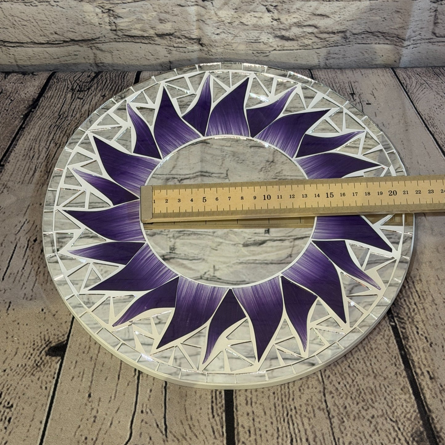 Purple Sun Flame Mosaic Tile Wall Mirror 30cm x 30cm 12 Inches Handmade5