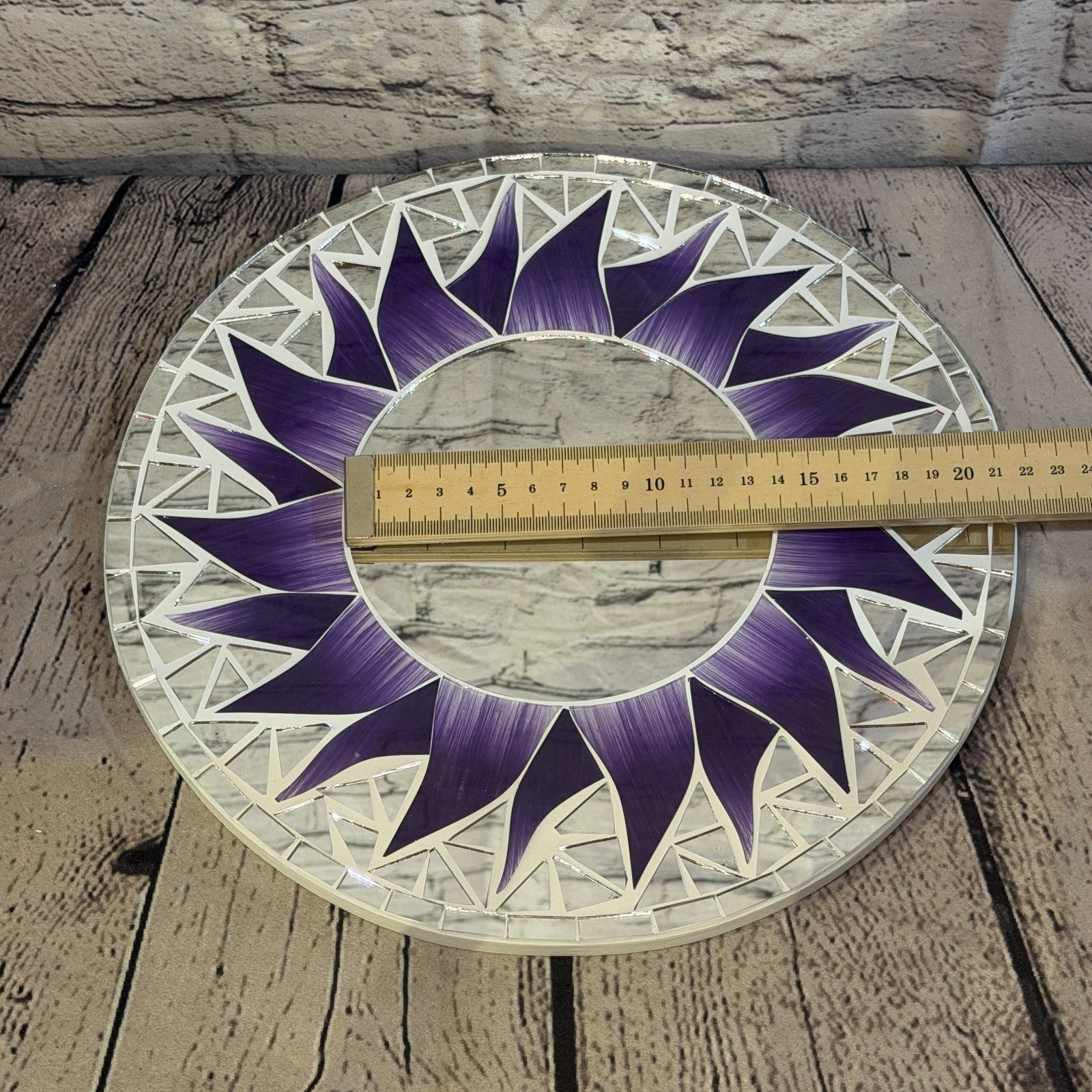 Purple Sun Flame Mosaic Tile Wall Mirror 30cm x 30cm 12 Inches Handmade5