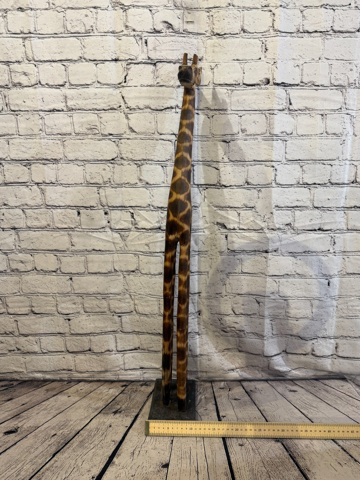 80cm Burnt Wooden Giraffe Standing Single Carved Solid Wood Giraffe Handmade7