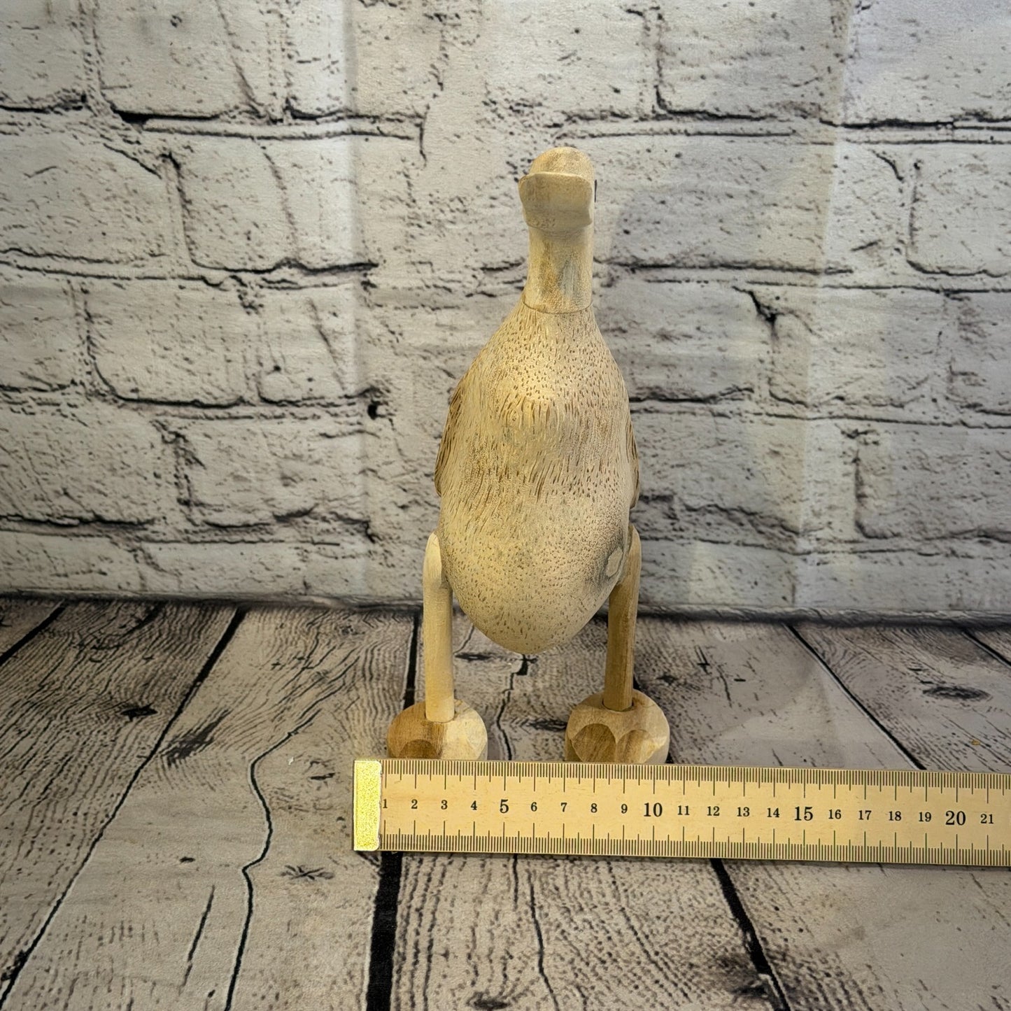 Looking Forward 25cm Tall Wooden Smooth Duckling Baby Duck Bamboo Root Fairtrade8