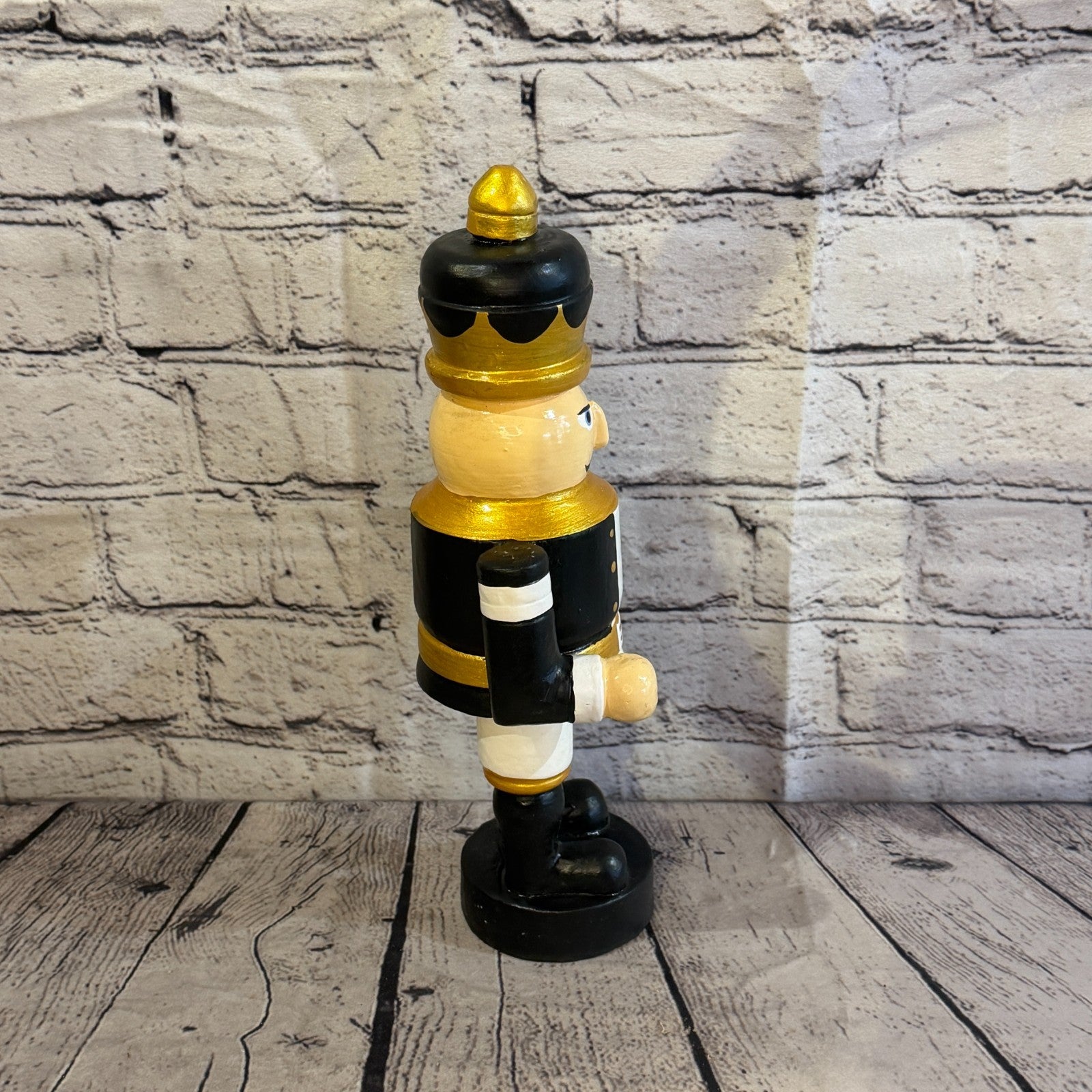 30cm Black Top Hat Nut Cracker Soldier Handcrafted Wood Xmas Christmas Ornament3