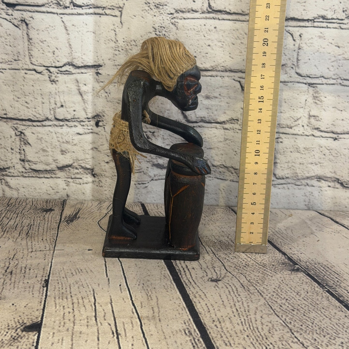 20cm Standing Bongo African Tribal Warrior Man Figure Statue Wood Hand Carved5