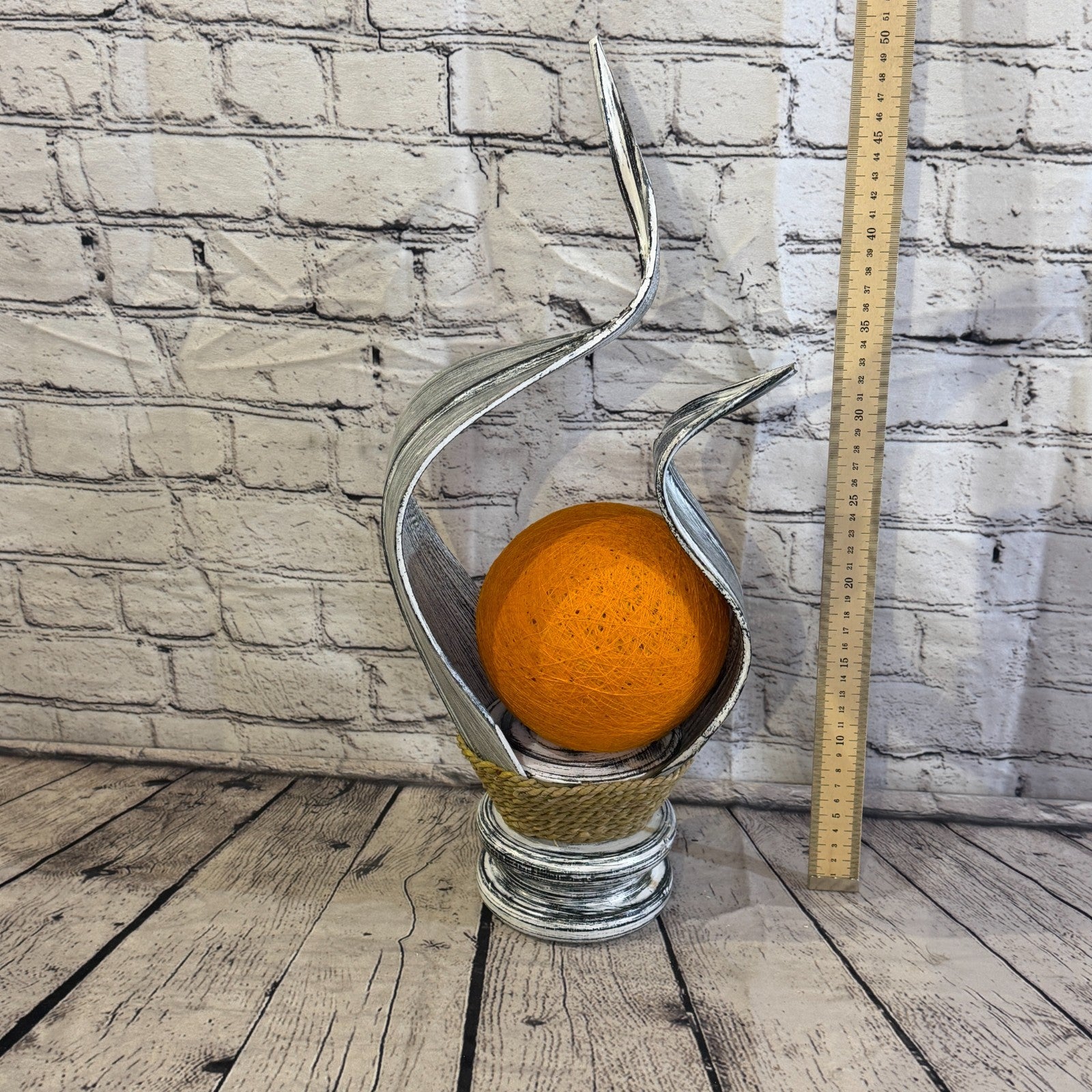 Orange Light Silver Natural 50cm Tall Leaf Lamp Twist LED UK Mains Plug Desig 105
