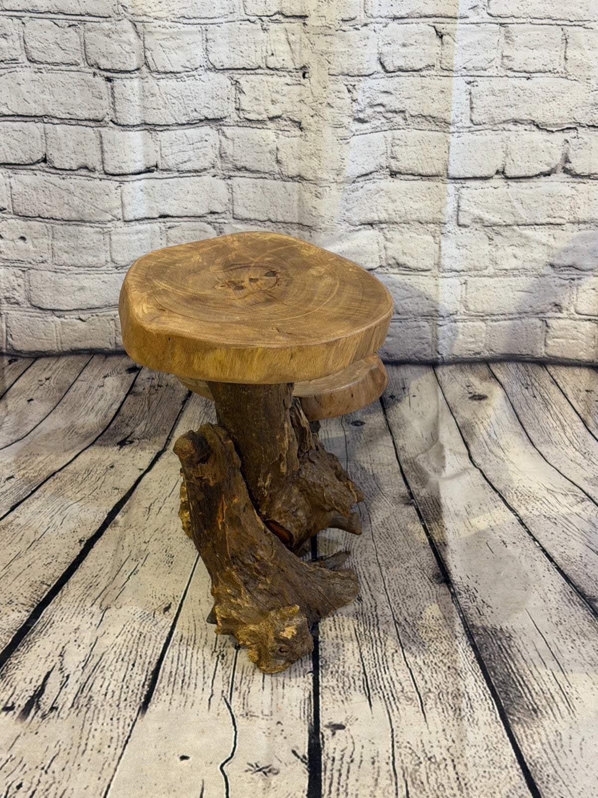 40cm x 40cm Double Wooden Coffee Root Sculpture Garden Teak Root Ornament Carved3