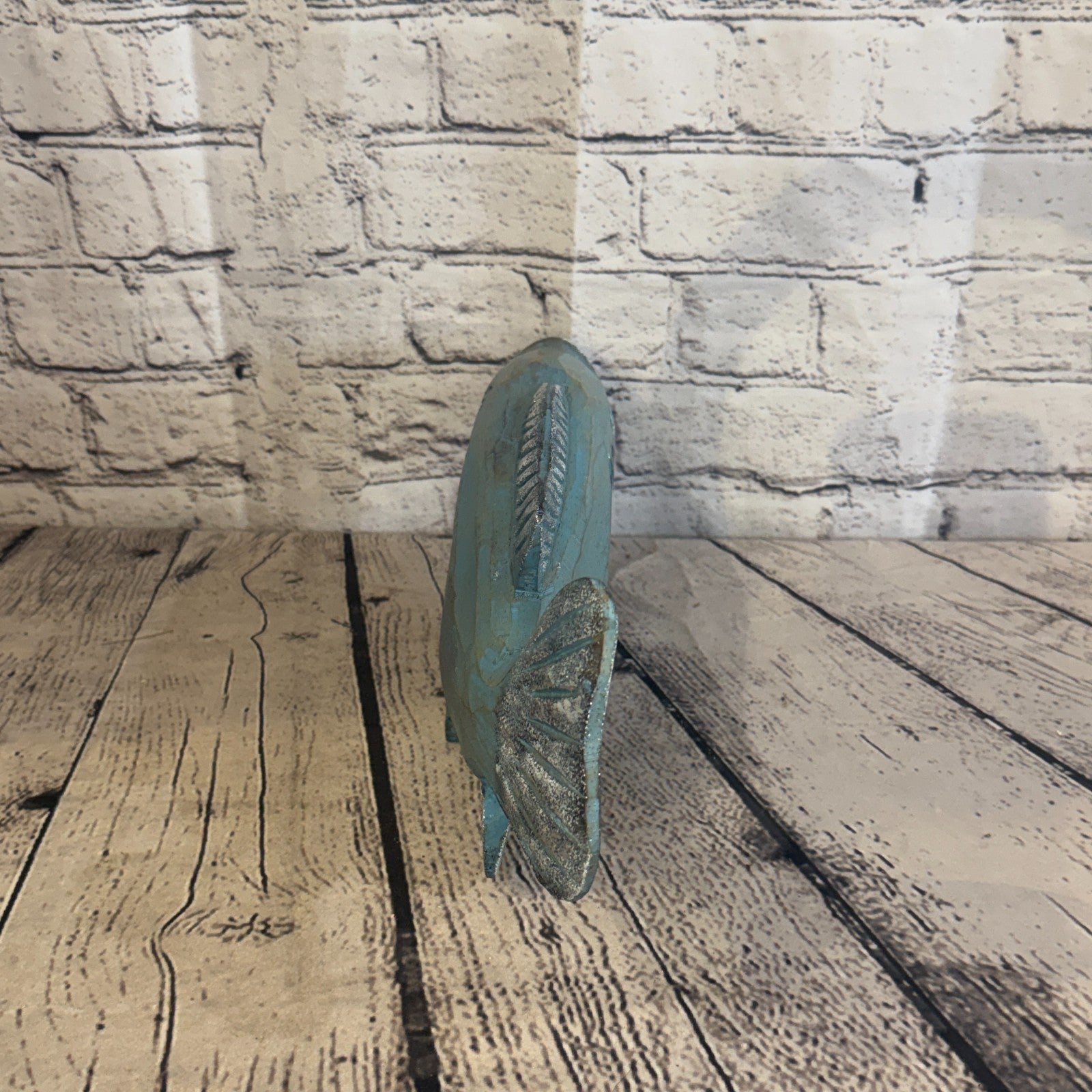 30cm x 15cm Trout Silver Blue Fish Wood Coastal Ocean Bathroom Decoration3