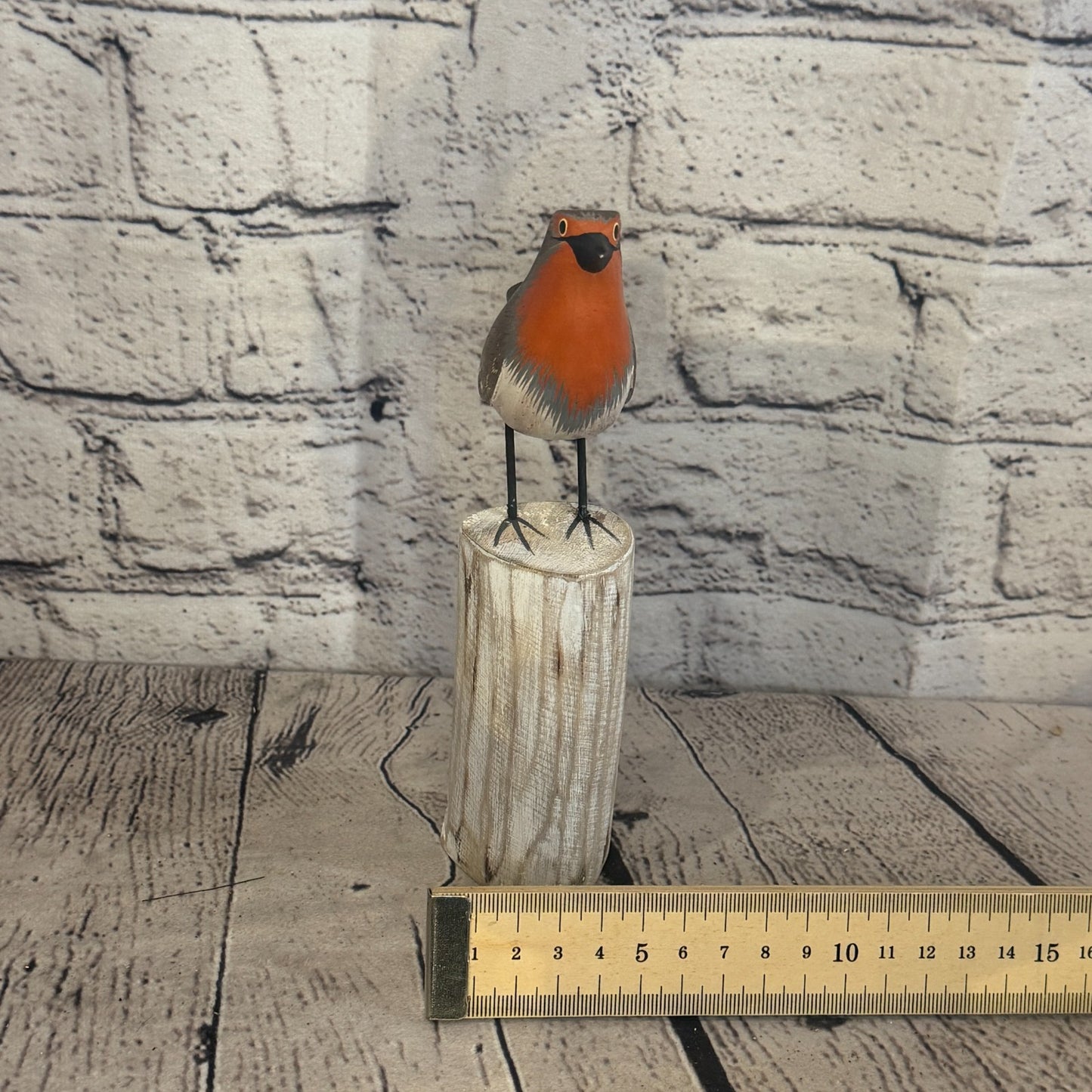 20cm Robin Wooden Bird Ornament Seaside Coastal Nautical Handcrafted Decor8