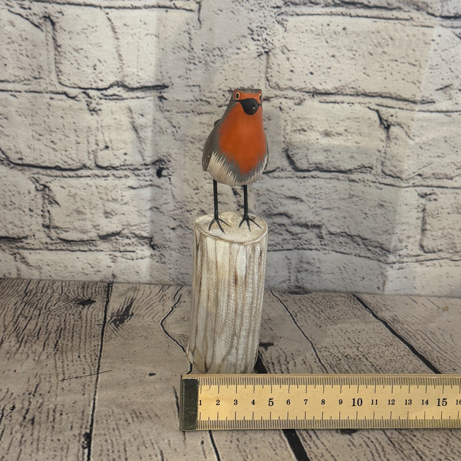 20cm Robin Wooden Bird Ornament Seaside Coastal Nautical Handcrafted Decor8