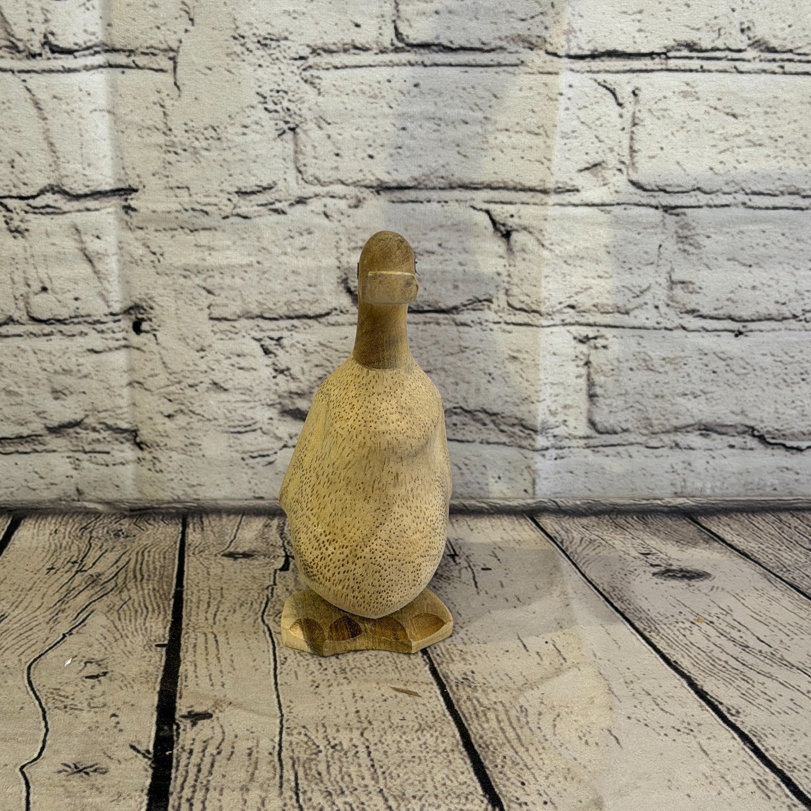 Looking Forward 20cm Tall Wooden Smooth Duckling Baby Duck Bamboo Root Fairtrade1