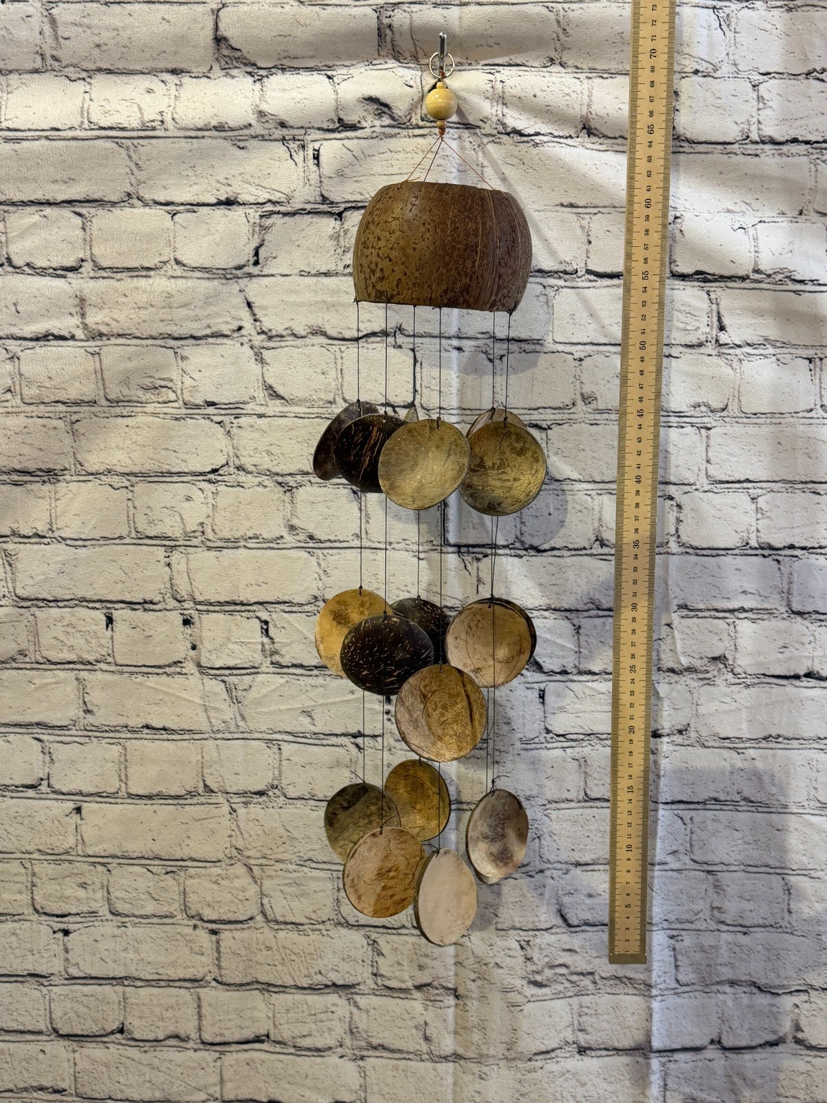 Coconut Shell Bamboo Windchime Plain 60cm Garden Gift Summer Handmade Chimes4