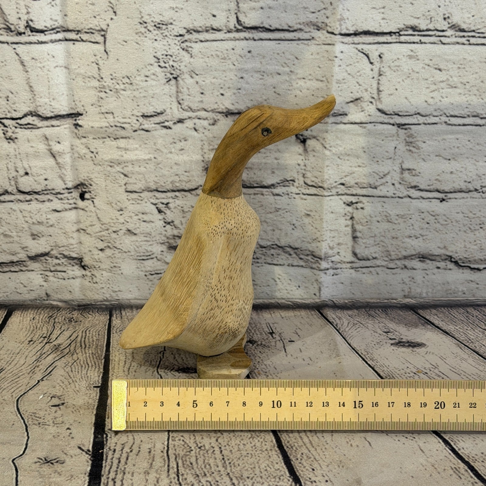 Looking Forward 20cm Tall Wooden Smooth Duckling Baby Duck Bamboo Root Fairtrade7