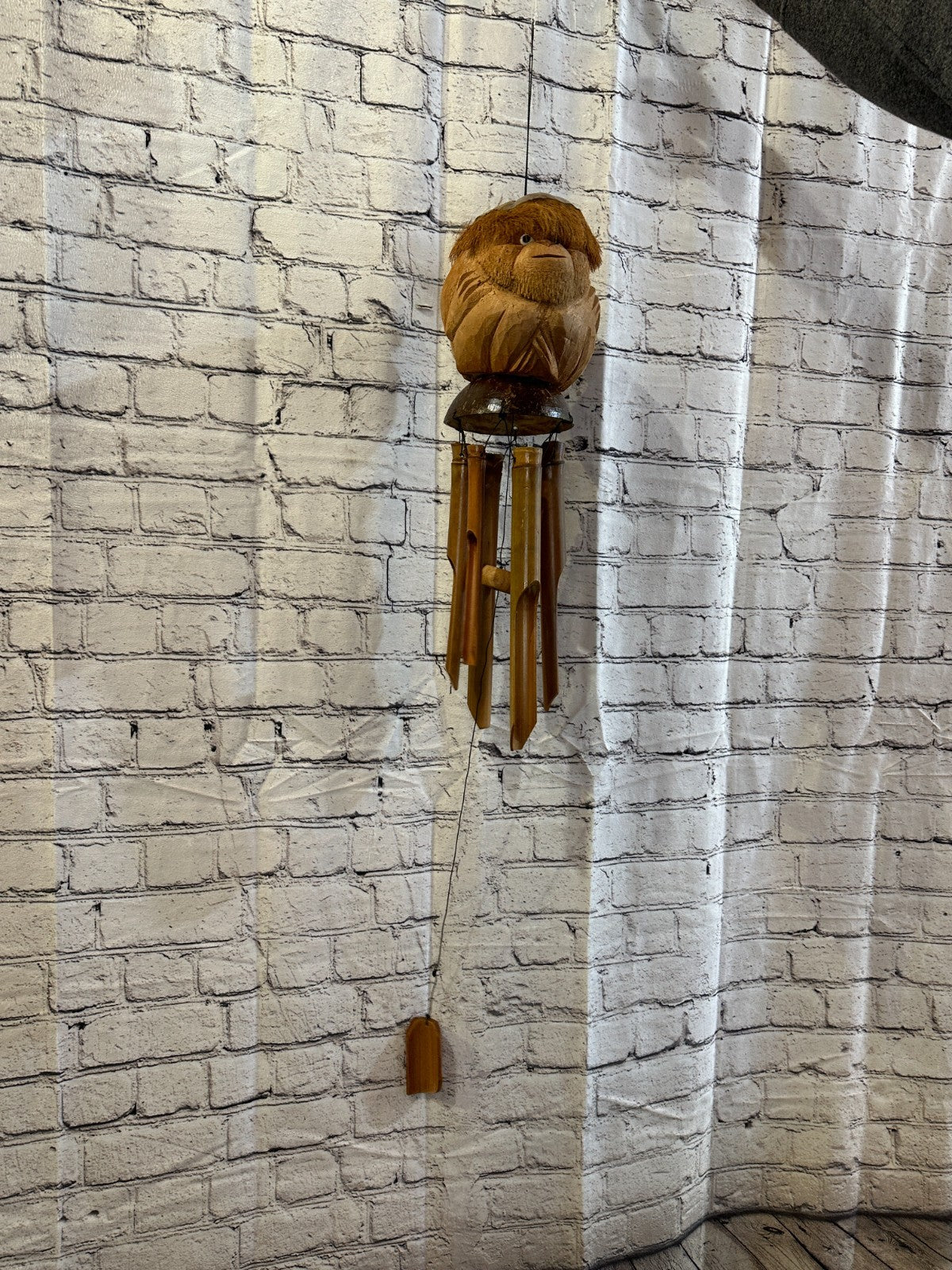 Monkey With Chimes Bamboo Windchime 60cm Garden Gift Summer Handmade Chimes1