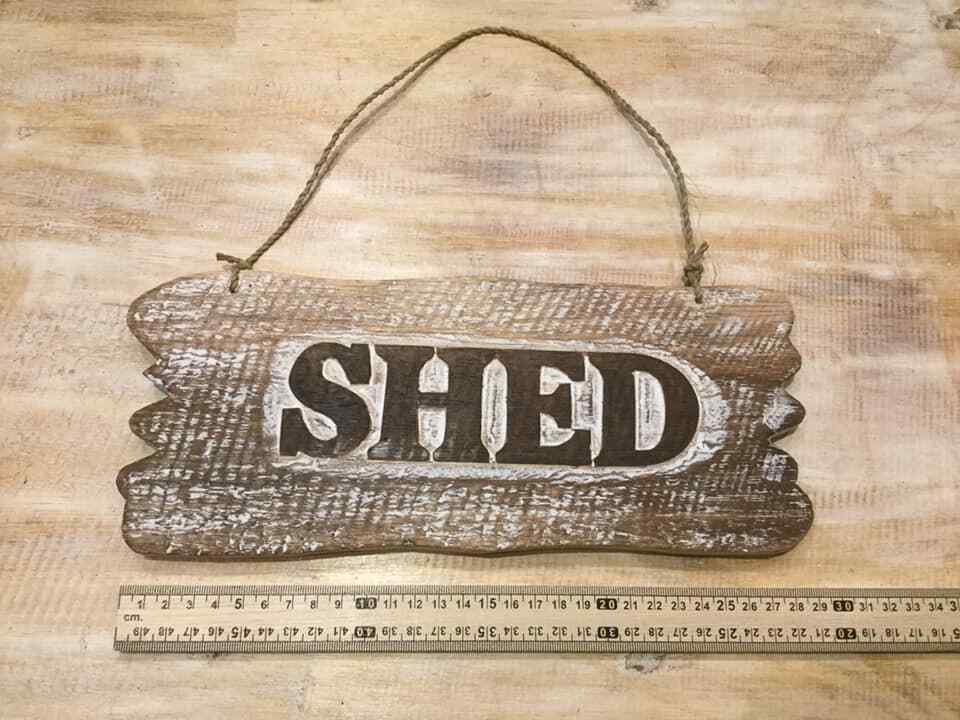 Shed Word Sign Plaque Outdoor Garden Shed Den Bar Shop 30cm x12cm2