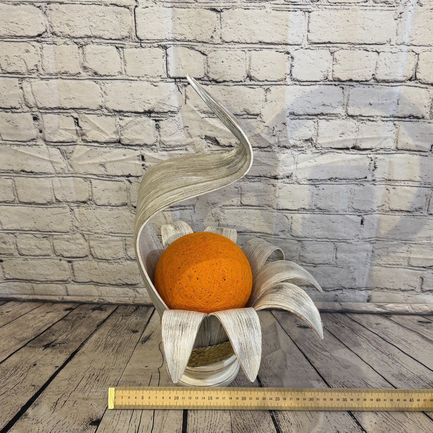 Orange Light White Natural 50cm Tall Leaf Lamp Twist LED UK Mains Plug Design 77