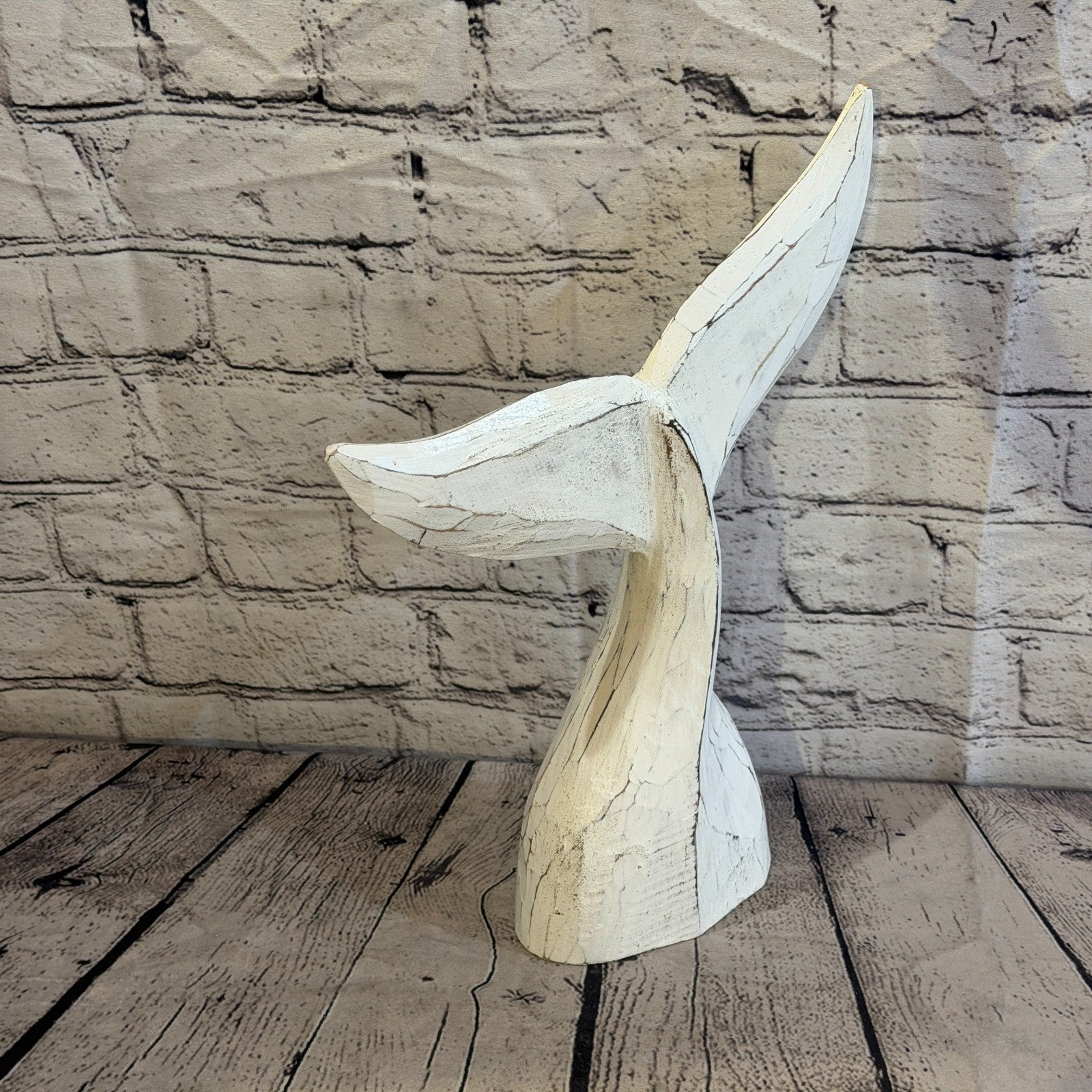35cm x 35cm Whale Tail White Fish Wood Coastal Ocean Bathroom Decoration2