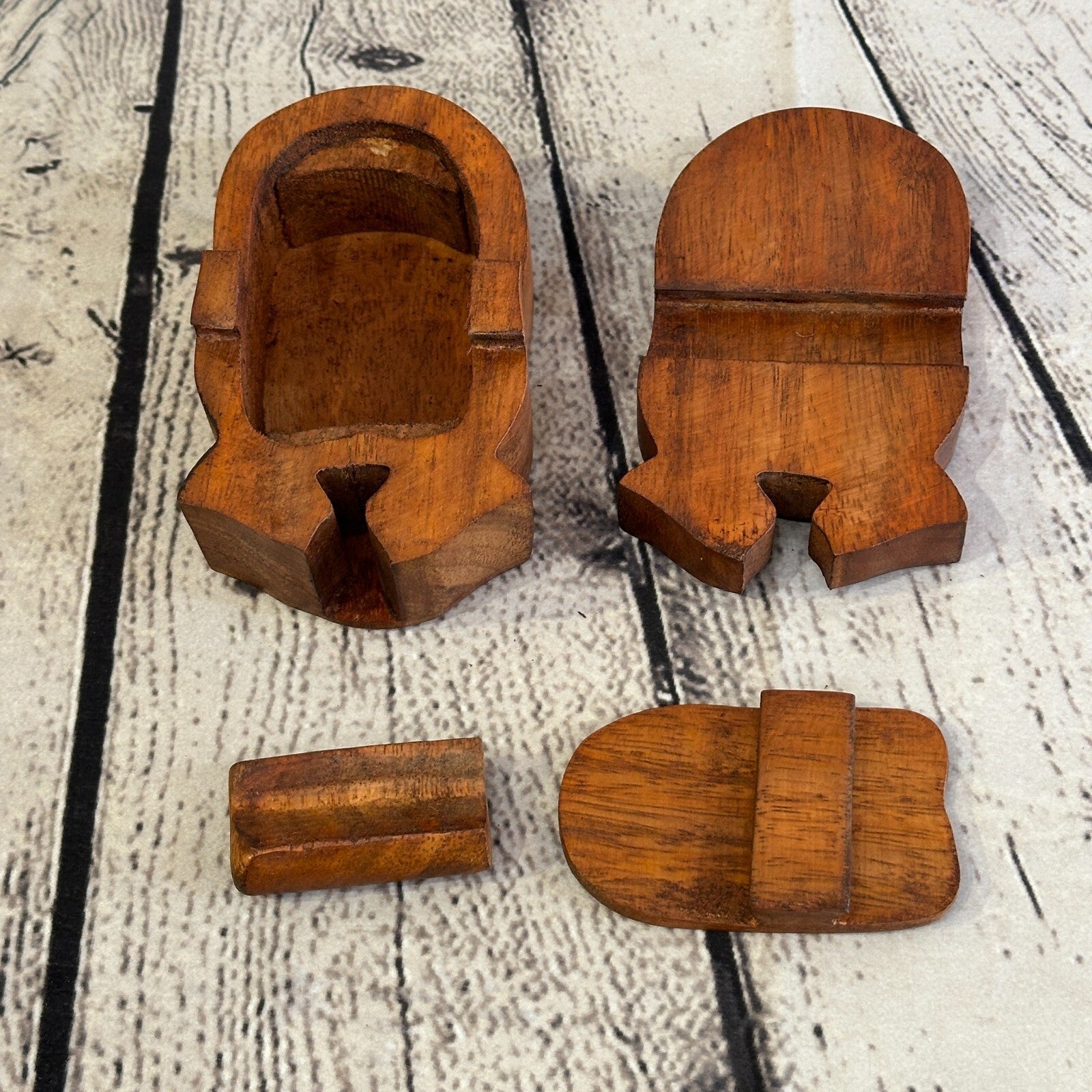 Carved Sunflower Plant 4 Bit Wooden Puzzle Box Secret Box Magic Trinket Handmade7