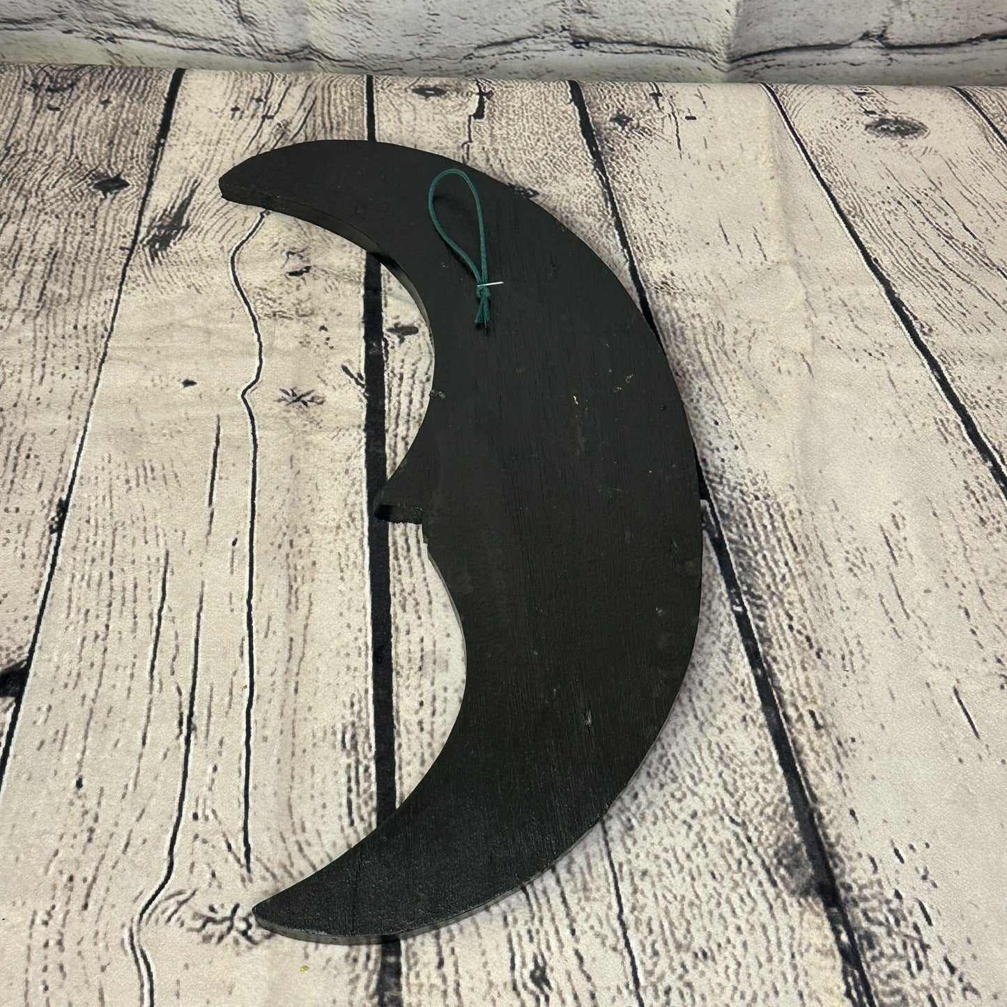 30cm Crescent Moon Carved Wooden Dot Painted Ethnic Tribal Tiki Wall Art No 16