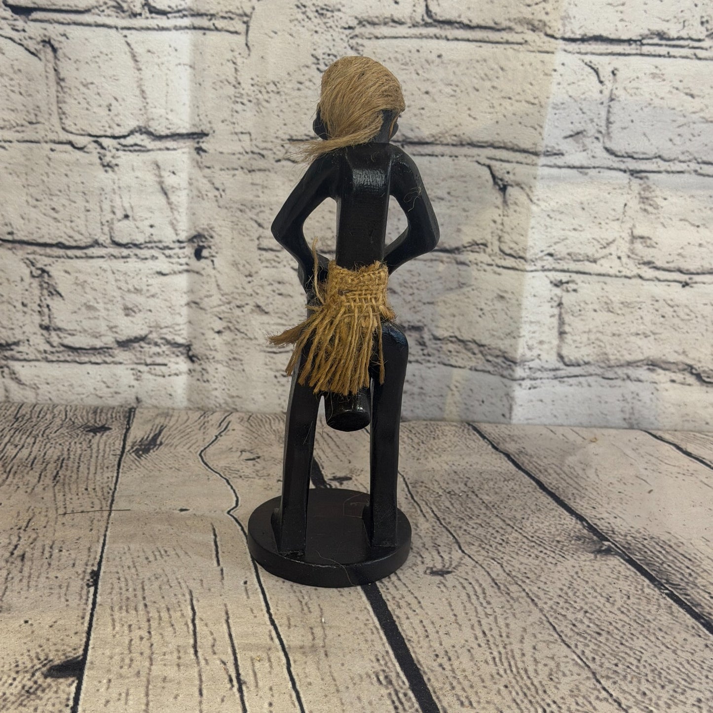 20cm Standing Drummer African Tribal Warrior Man Figure Statue Wood Hand Carved4
