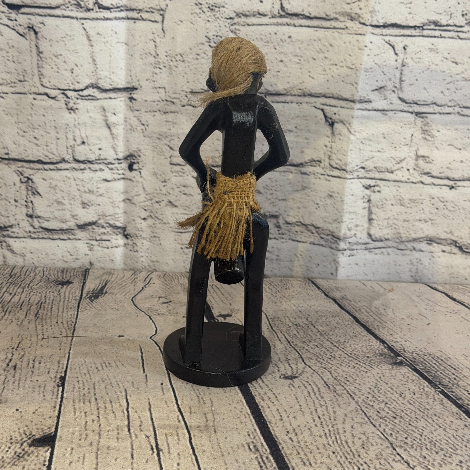 20cm Standing Drummer African Tribal Warrior Man Figure Statue Wood Hand Carved4