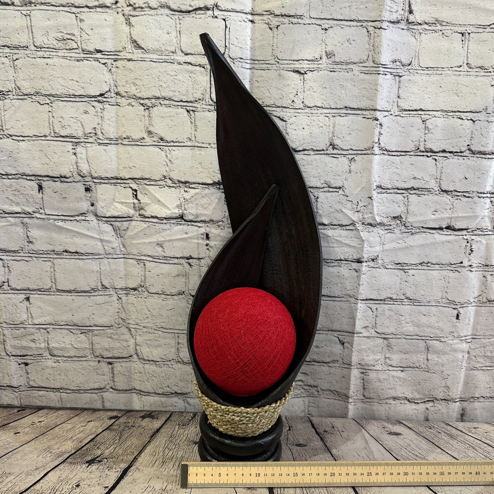 Red Dark Brown Natural 60cm Tall Leaf Lamp Twist LED UK Mains Plug Design 44