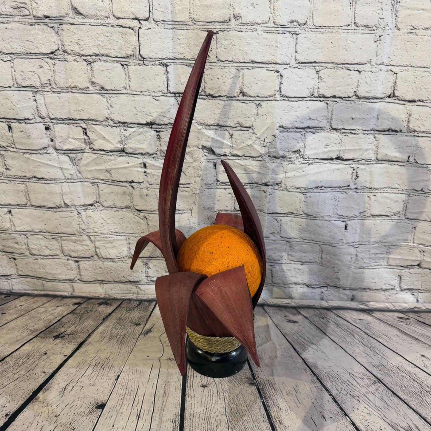 Orange Light Red Natural 55cm Tall Leaf Lamp Twist LED UK Mains Plug Design 13