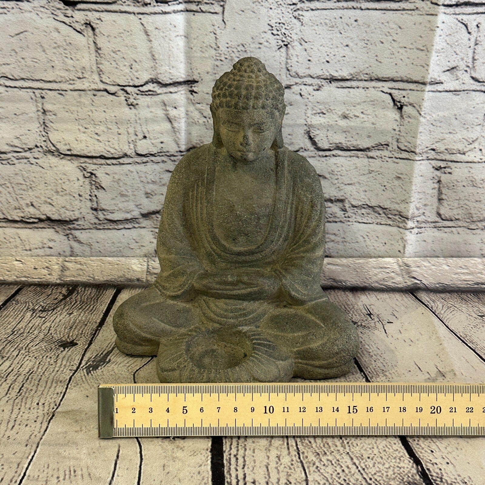 3D Thai Buddha Candle Stone Garden 20cm Ornament Outdoor Indoor Statue Hindu8