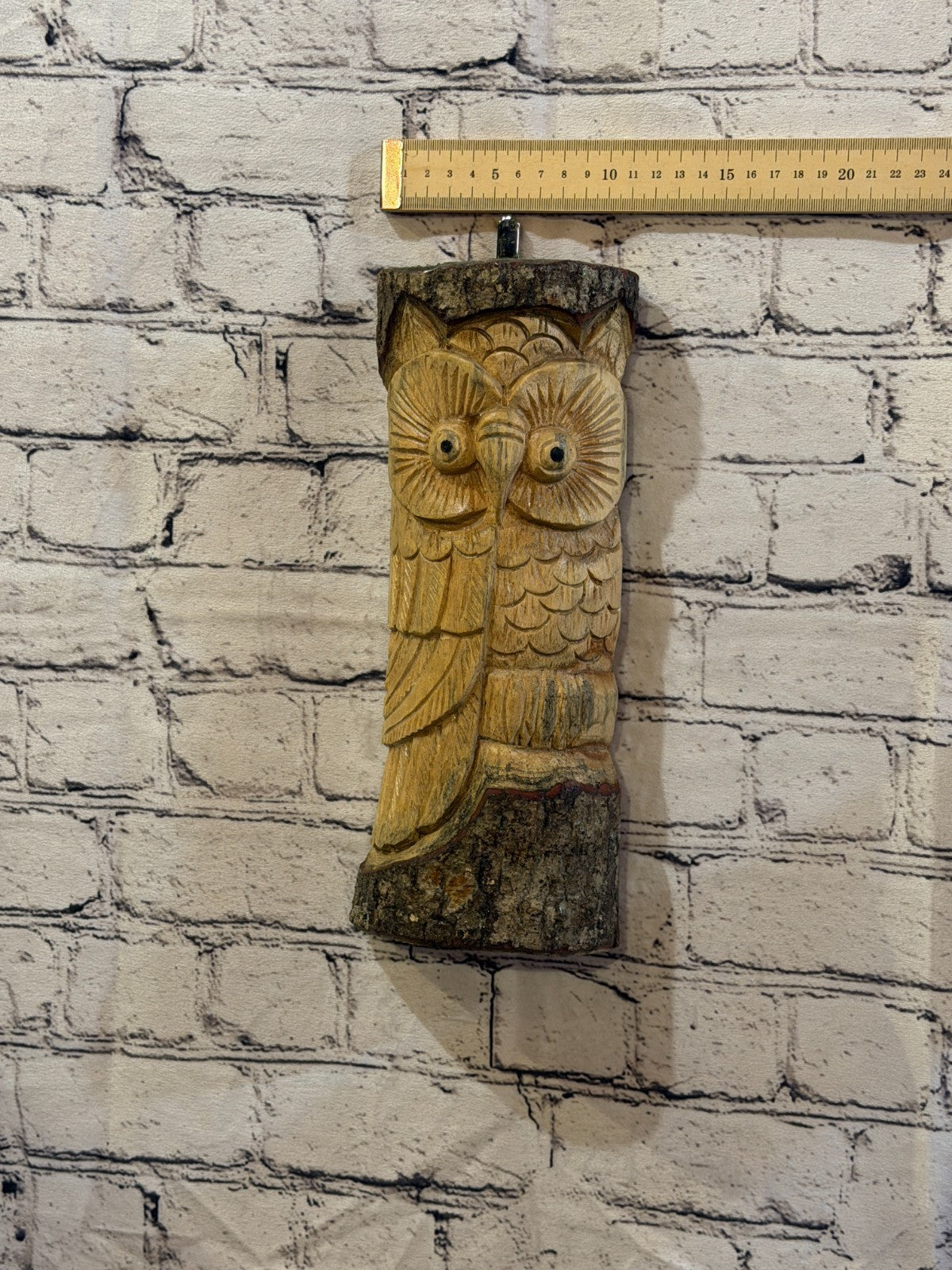 Owl Of The Woods 30cm Hand Carved Wizard Tree Trunk Wood Fairtrade3
