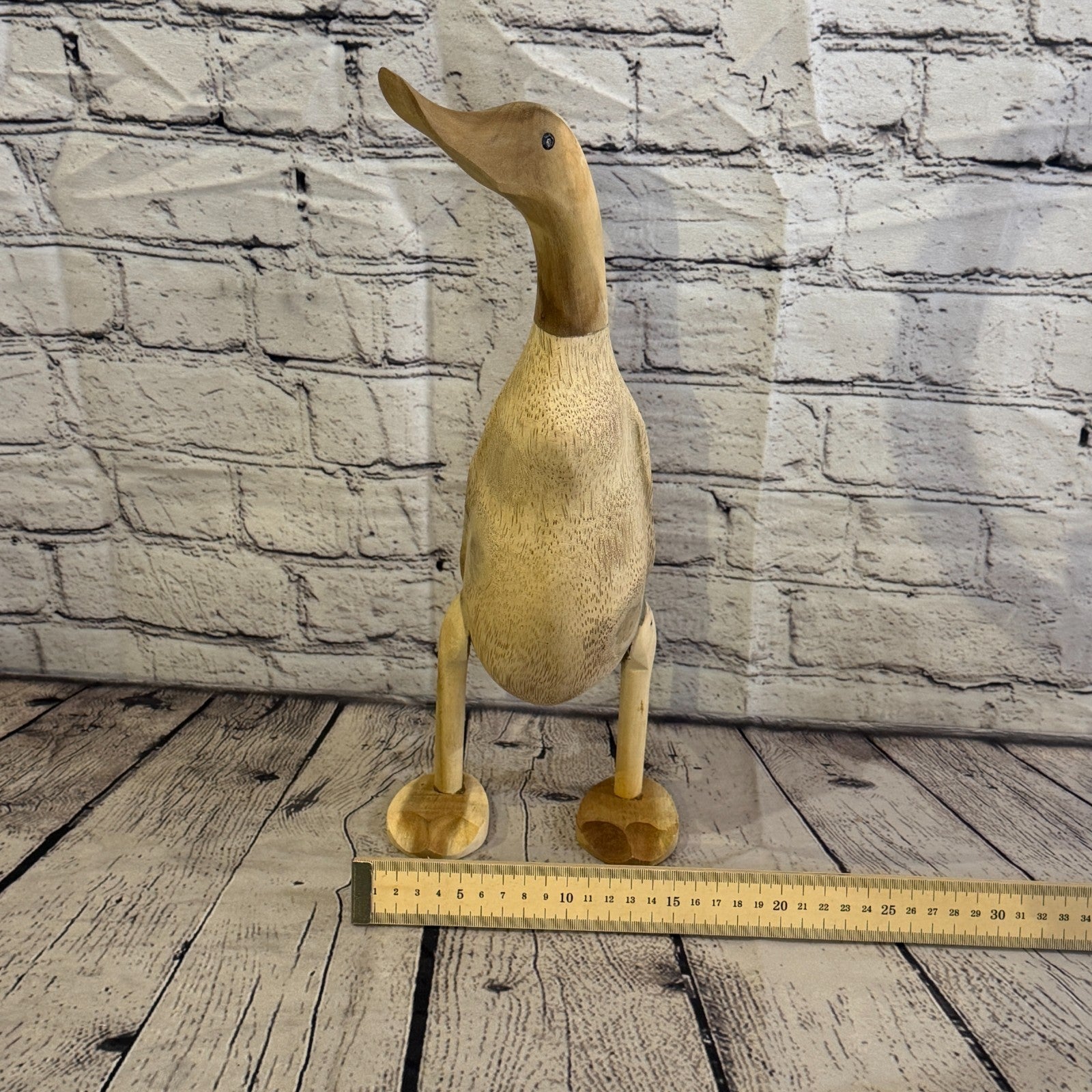 Looking Right 40cm Tall Wooden Smooth Duckling Baby Duck Bamboo Root Fairtrade6