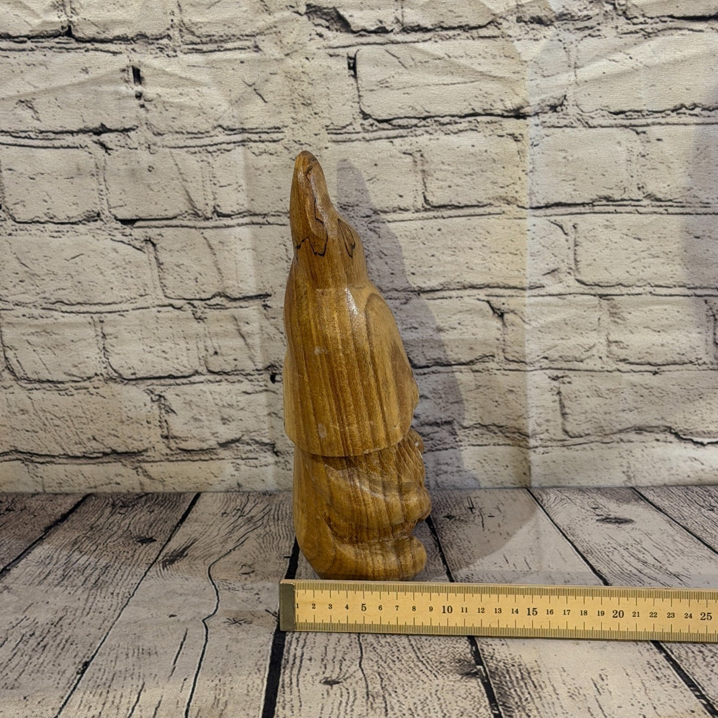 Gonk Dwarf Of The Woods 30cm Hand Carved Wizard Tree Trunk Wood Fairtrade7