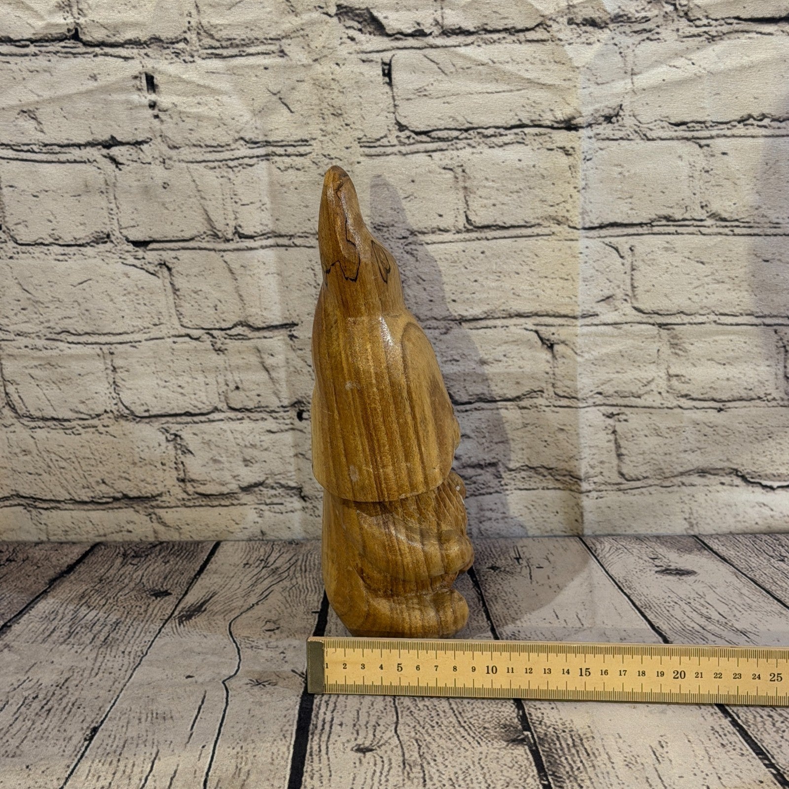 Gonk Dwarf Of The Woods 30cm Hand Carved Wizard Tree Trunk Wood Fairtrade7