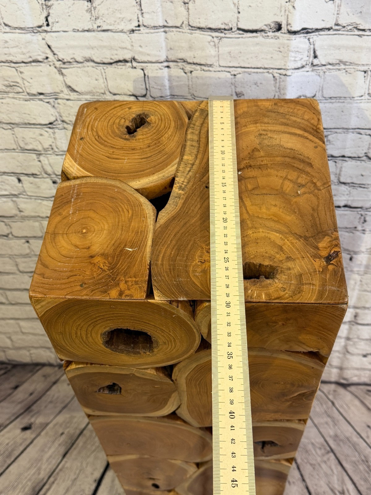 100cm x 30cm x 30cm Wooden Teak Wood Slice Cube Table Sculpture Root Ornament8