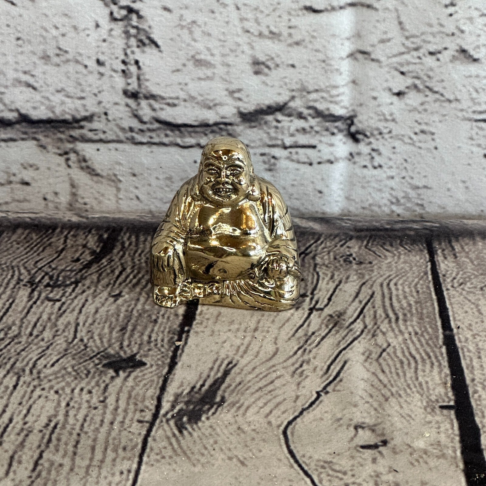 5cm x 5cm Chinese Bronze Buddha Blessing Statue Figure Table Decoration Art0